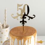 Топпер 50 золото 13х18см акрил 2815535